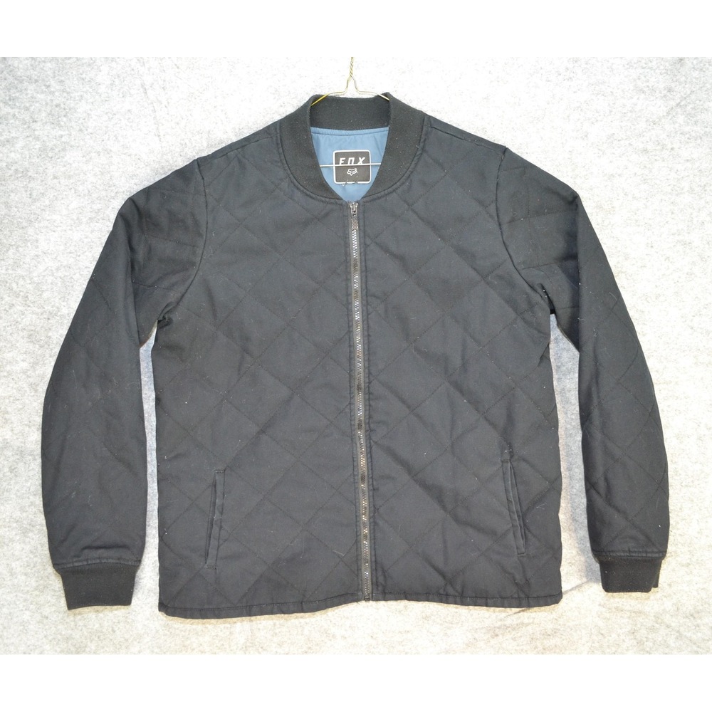 Fox Racing Jacket Womens 16 XL Black Quilted Cosmic Bomber Full Zip Moto‎ 21914